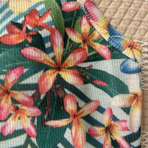 Tropical Hawaiian Ribbed Tank Top like new, size S