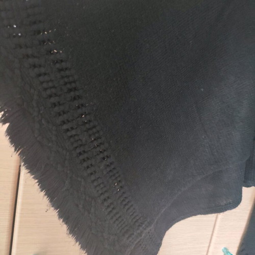 Poncho used black with neck and sleeve pattern