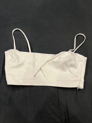 Zara women's top new, short white with side zipper, size L