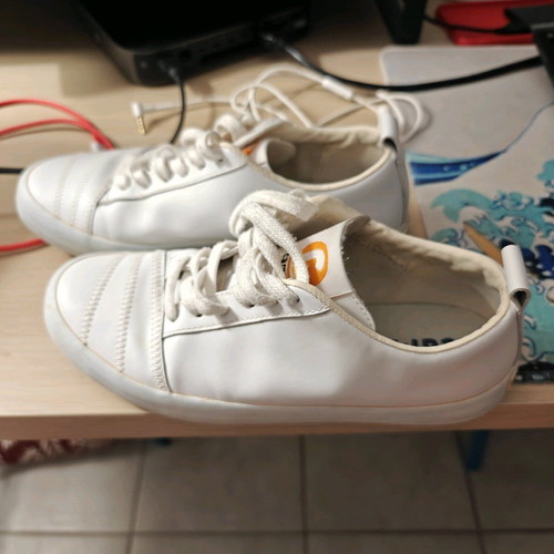 Camper sneakers woman used, size 37, white sports shoes