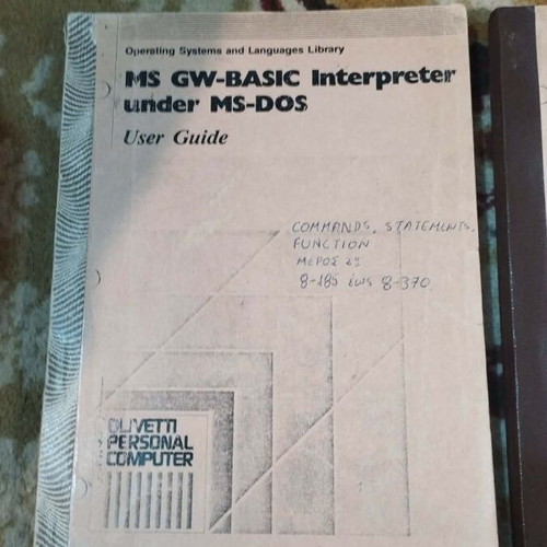 GW-BASIC Interpreter MS-DOS Olivetti manuals used, collector's set