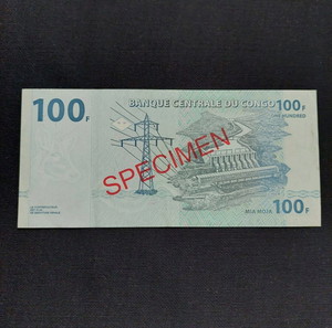 SPECIMEN. CONGO 100 FRANCS.