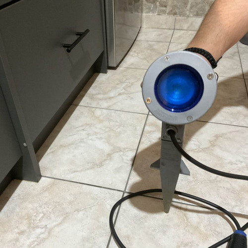 LED Blue Garden Spotlights Set 45 cm, Recessed, Adjustable