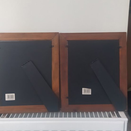 Vintage Vicko photo frames set of 2, unused, 20x25 cm, wood with metal details