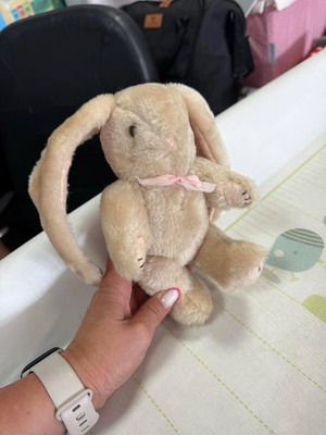 Retro rabbit with movable limbs used, 23cm