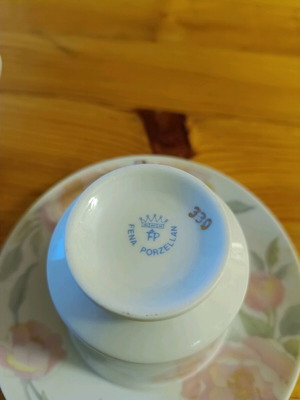 Porcelain tea cups new, set of 6 pieces