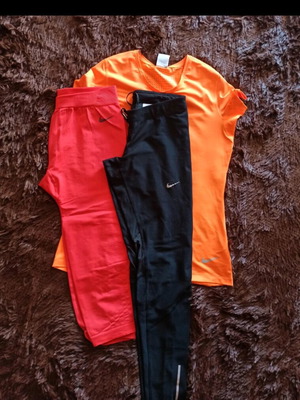 Nike dri-fit 3-piece set like new, orange and black