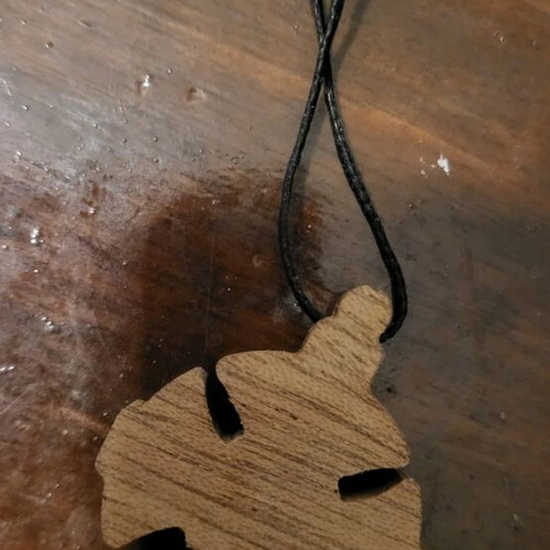 Carved wooden cross from Athos cell with cord