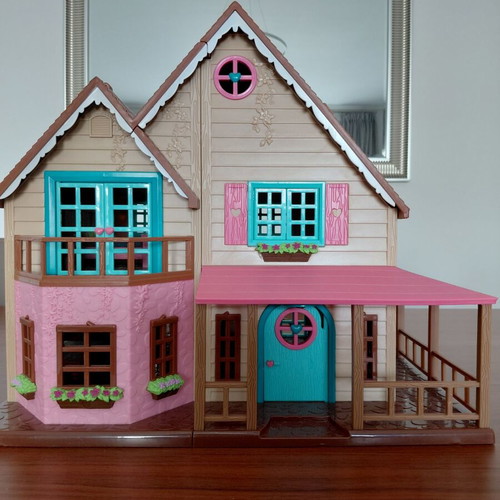 Li'l Woodzeez Dollhouse Large Country Home with Lights