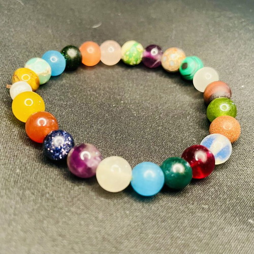 Boho handmade bracelet with crystal beads