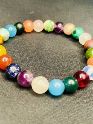 Boho handmade bracelet with crystal beads