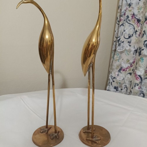 Solid bronze bird sculptures, 50 cm height