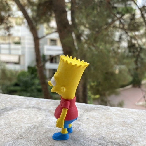 Bart Simpson figure 3D printed and hand-painted, new