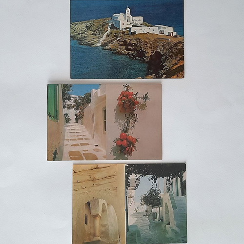 Sifnos card postals used, pack of 3 old