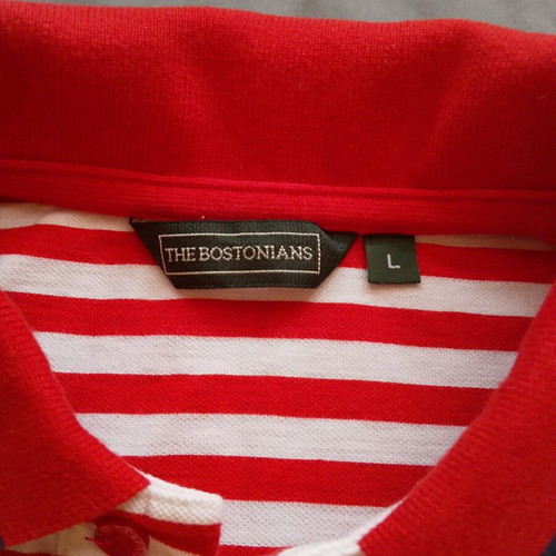 The Bostonians Striped Polo Shirt red and white size L like new