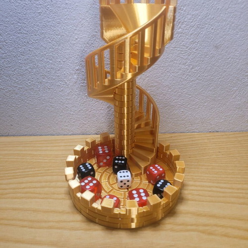 Dice Tower Castle Stairs Premium Gold new