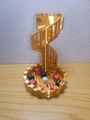 Dice Tower Castle Stairs Premium Gold new