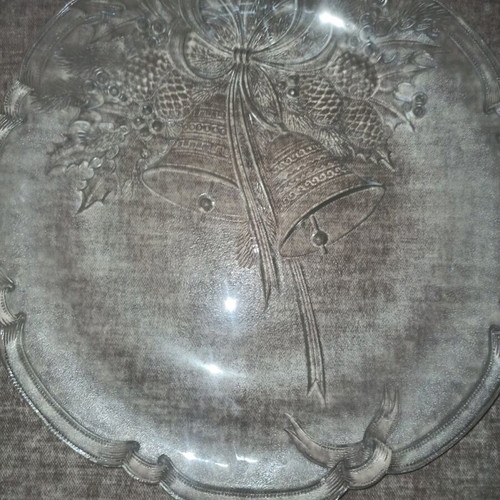 Christmas platter large like new with embossed designs