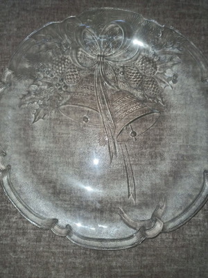 Christmas platter large like new with embossed designs