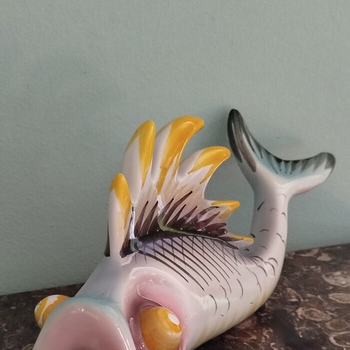 Ceramic Fish Ronzan vintage, like new, Italian Art Deco