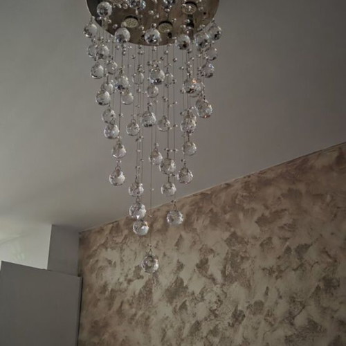 Crystal ceiling light with 2 light levels like new