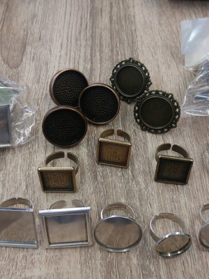 Ring bases new, 23 pieces in silver, gold, bronze shades
