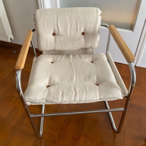 Canvas armchairs, set of 2