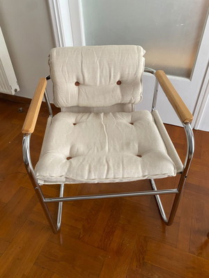 Canvas armchairs, set of 2