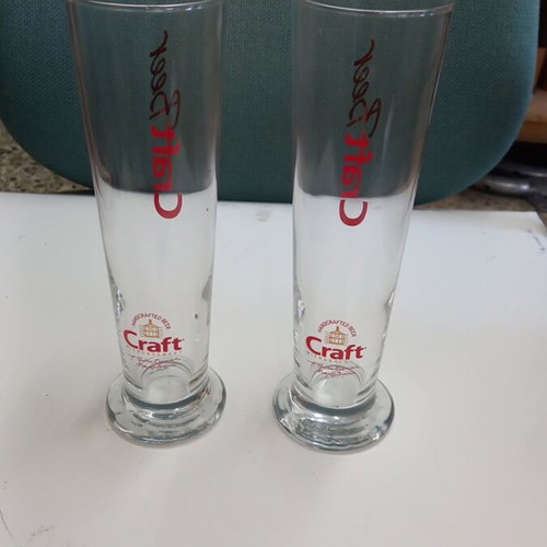 Craft Beer Glasses tubular pack of 2 new