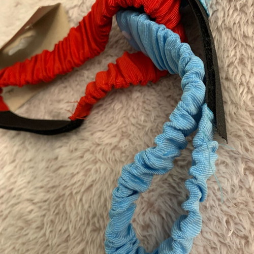 Legged Race skill game used, tied legs blue and red, set of 2