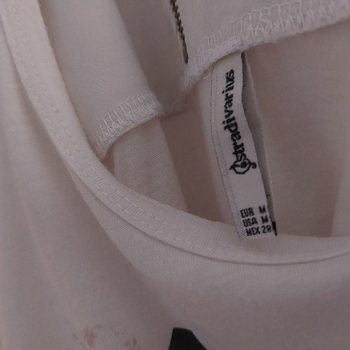 Stradivarius women's top with back zipper used, size M, white