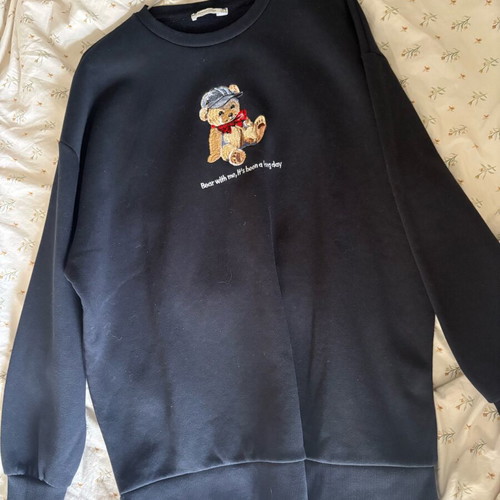 Stradivarius navy blue oversized hoodie size M new