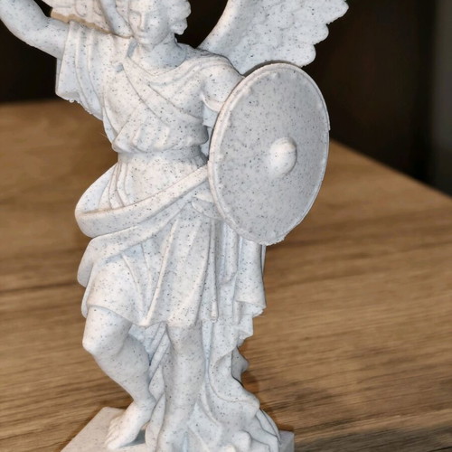 3D Printed Archangel Michael Statue New with Marble Look