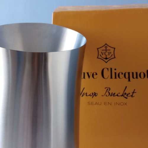 Veuve Clicquot inox champagne bucket new with protective case