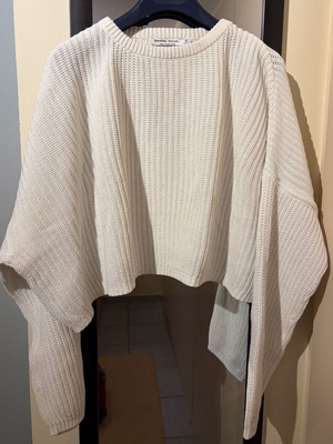 Πουλόβερ Bershka crop μέγεθος Μ σαν καινούργιο, άσπρο