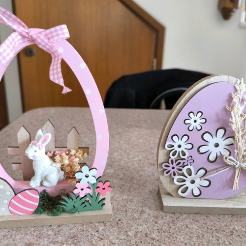 Wooden Easter decorations new, set of 2 pieces