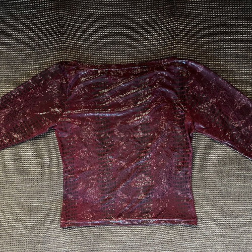Women's blouse burgundy with animal print, like new, size S