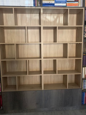 Βιβλιοθήκη σαν καινούργιο από μελαμίνη, 8 κομμάτια, με ντουλάπι