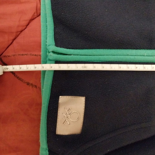 Benetton kids fleece jacket like new, for 2-3 years, blue and green
