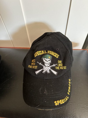Special Forces black military jockey cap used