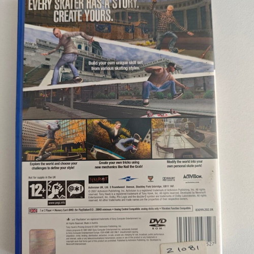 PS2 Tony Hawk's Proving Ground used