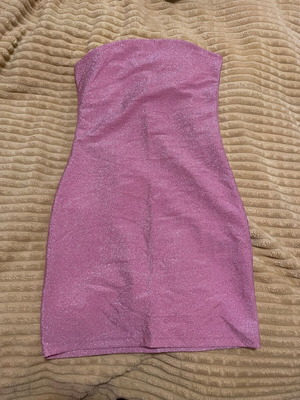 Strapless mini dress like new, pink glitter, XS/S