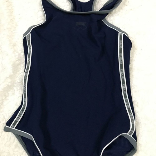 Arena one piece swimsuit used for girls age 11-12 white and blue
