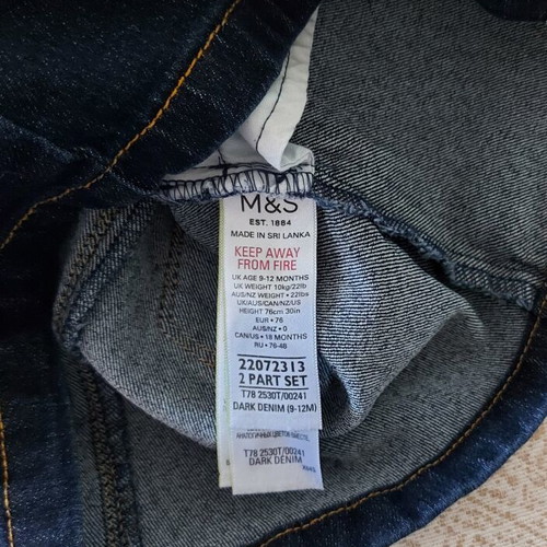 Denim skirt salopette 9-12 months like new Marks and Spencer