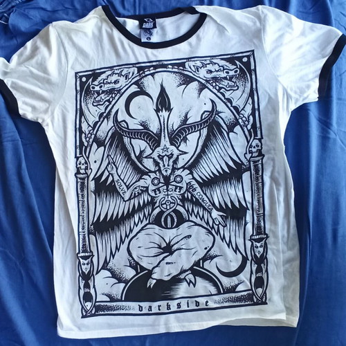 Darkside Clothing Baphomet Ringer T-Shirt size L like new