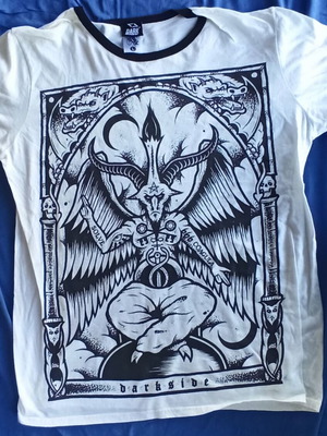 Darkside Clothing Baphomet Ringer T-Shirt size L like new
