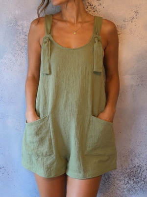 Shein women's salopette shorts used, green pistachio, size M