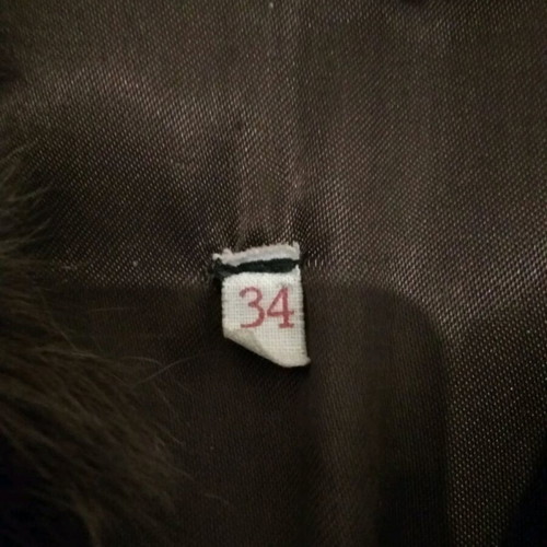 Fur jacket used brown goat leather, size XS