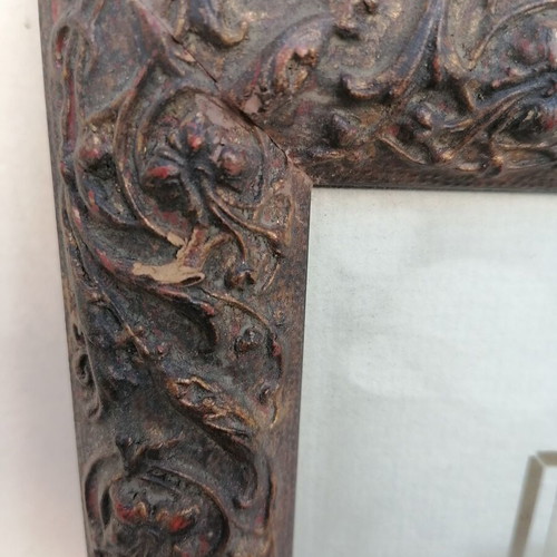 Engraving from 1960 with handmade wood-carved frame new