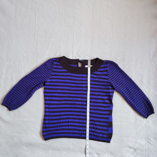 Laurèl Striped Knit Blouse size S like new, brown and purple
